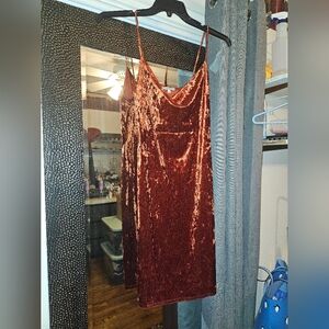 Charlotte Russe Velvet Rust Dress Size Large